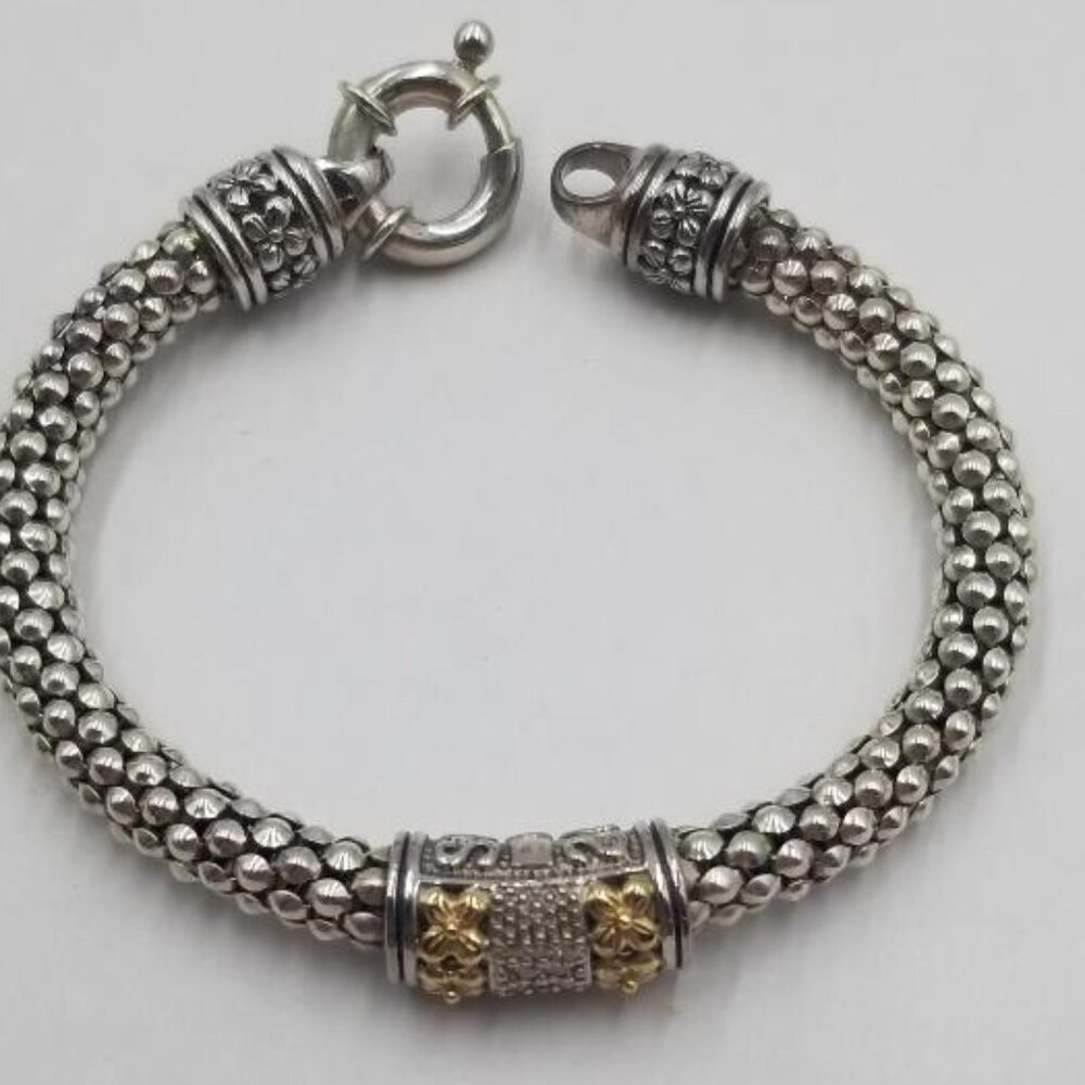 Gabrielle Bruni diamond 14k gold and sterling bracelet